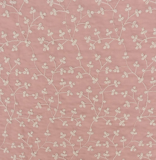 [MU-5837-413] Broderie bloemetje Oud Roze/Ecru 