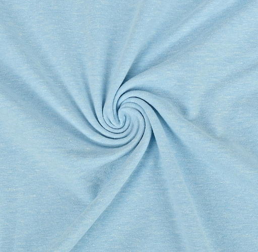 [MU-8973-101] Jersey Katoen White Yarn Melange Licht Blauw