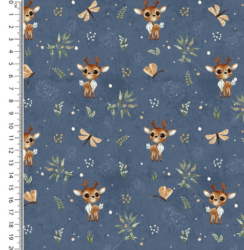 [MU-5857-1107] Alpenfleece Digital Cute Deer Blue
