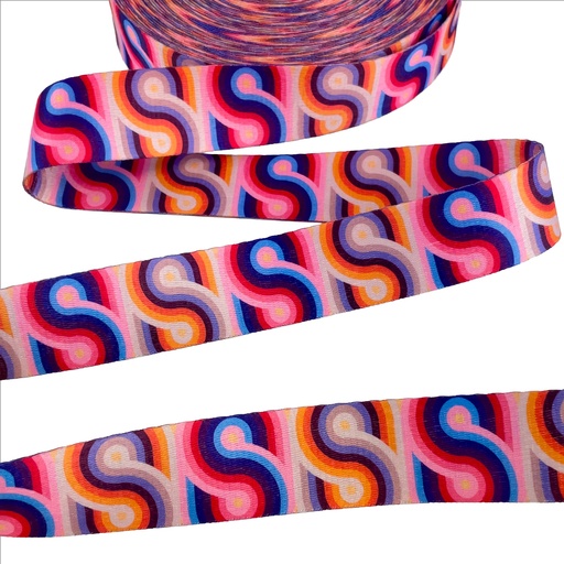 [KV-734R-3682] Tassenband 40mm print Brights B