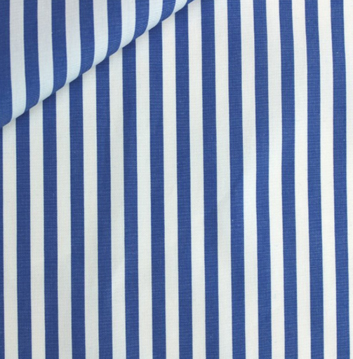 [CI-CAM BANBURY-62] Popeline Banbury Stripes 0.5 cm. Royal