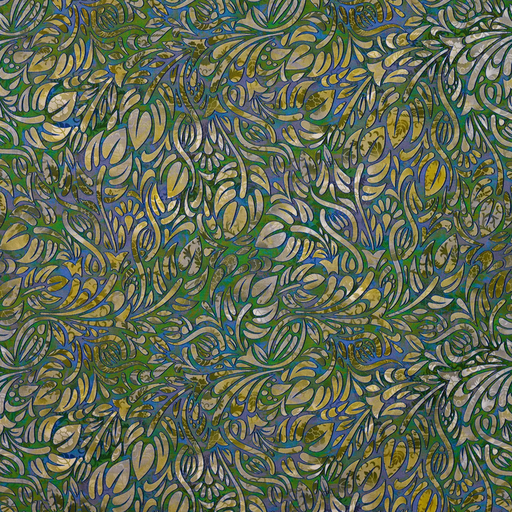 [QT-P19077-240] Tencel/Linnen Leaves Green