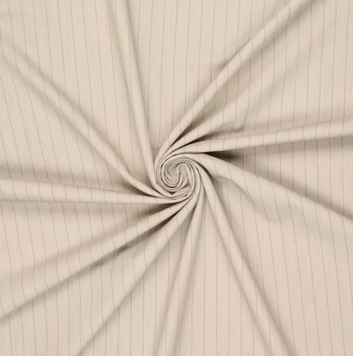 [KI-90106-031] Bi-Stretch "Orlando" 15 mm. Pin stripe Light Beige