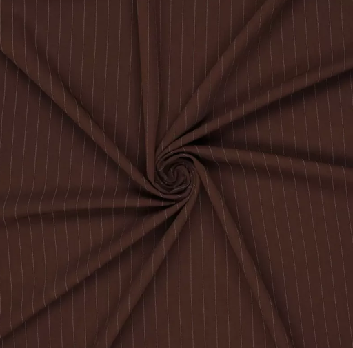 [KI-90106-100] Bi-Stretch "Orlando" 15 mm. Pin stripe Dark Brown
