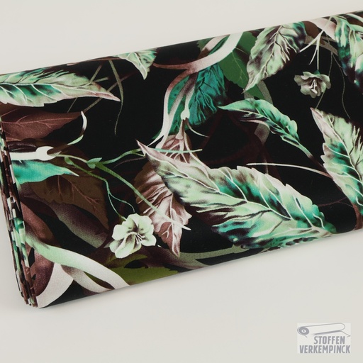 [KI-16920-999] Breedtestretch Katoen Botanical VERLAAGDE PRIJS