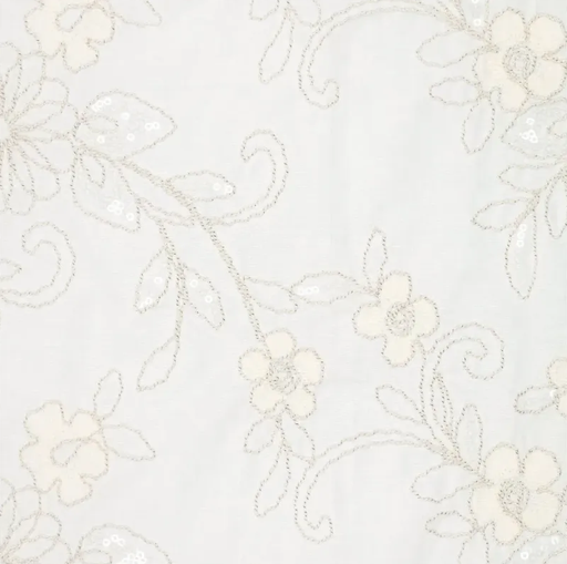 [KI-22737-001] Broderie Fenna Cotton Sequins 001 (2 sides uncut border)