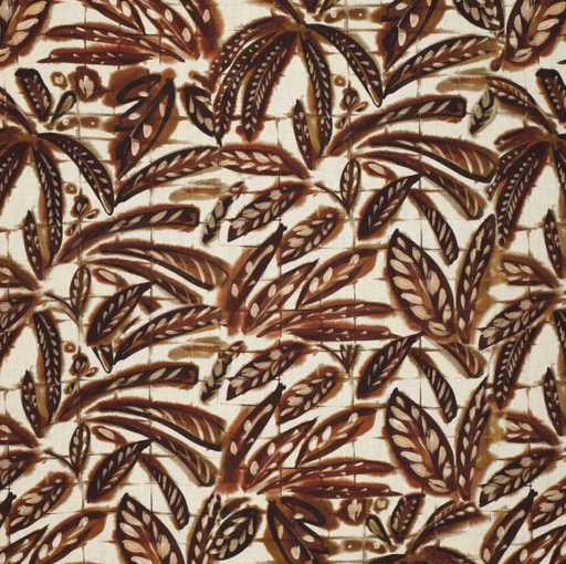 [KI-22519-100] Viscose Linnen Digi Bali Trees Brown