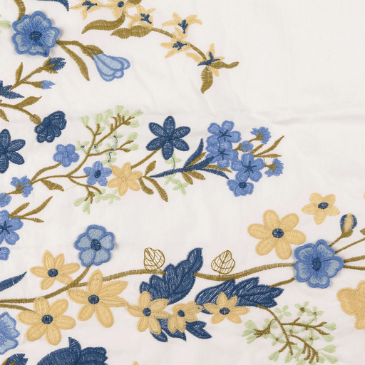 [HE-212218-0004] Broderie Cotton Poplin Blue