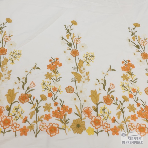 [HE-212218-0006] Broderie Cotton Poplin Ochre/Orange