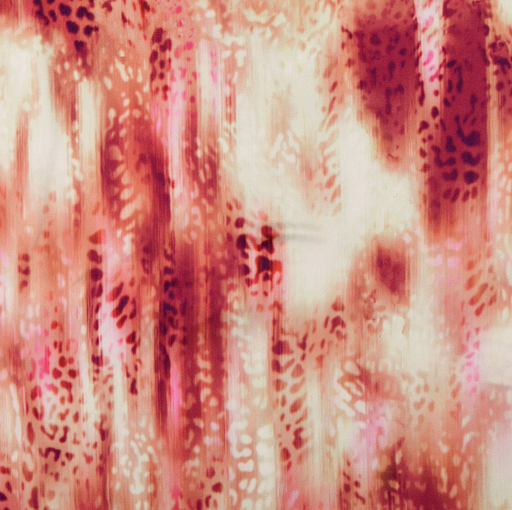 [HE-212230-0007] Viscose Satin Digital Animal Wine