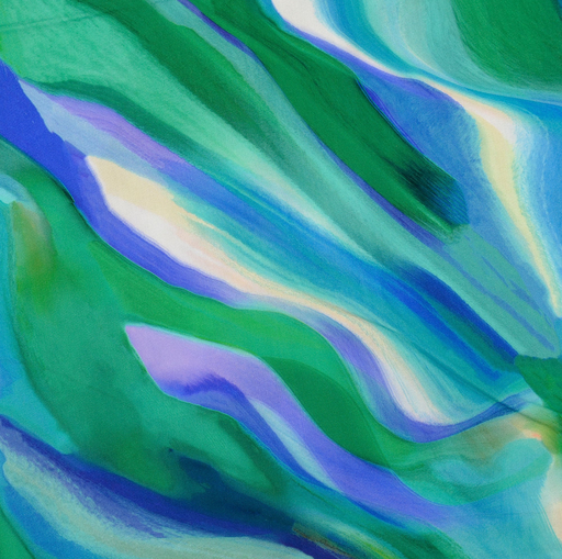 [HE-212241-0010] Viscose Poplin Digital "Batik" Green/Blue