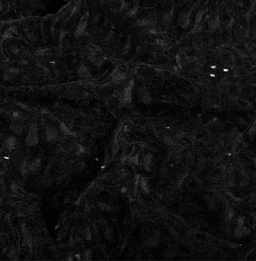 [NO-25255-069] Chenille Kant Stretch Black