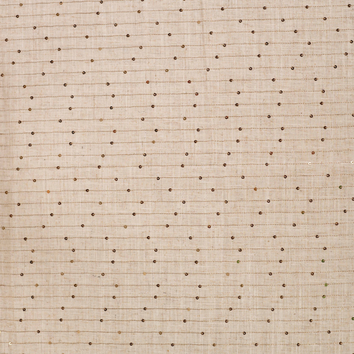 [QT-Q11811-520] Viscose Linnen Sequin Stripe Sand