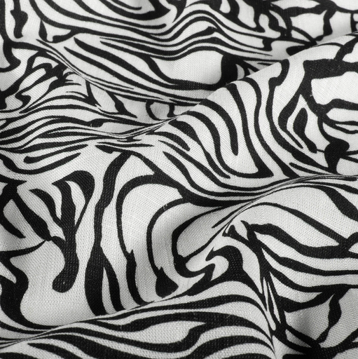 [NO-25051-050] Viscose Linnen Zebra White