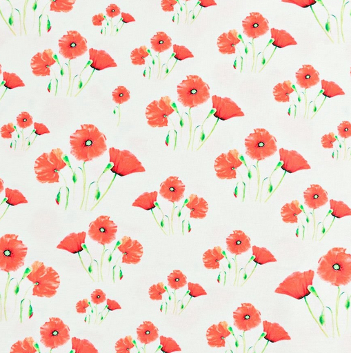 [MU-5940-151] Jersey Digital Papaver Off White