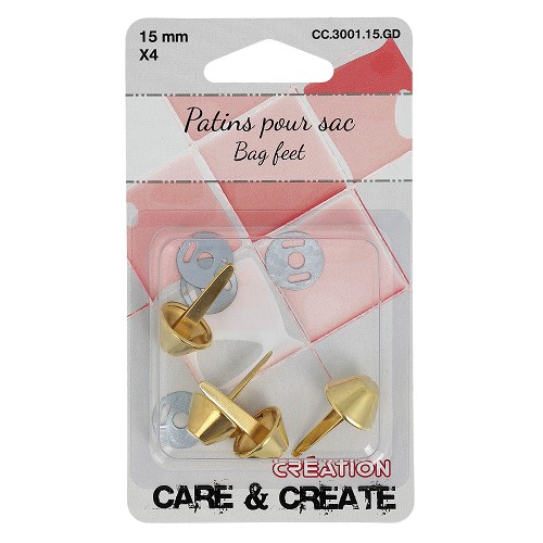 [DI-CC.3001.15.GD] Tasvoetjes 15mm Goud 4x