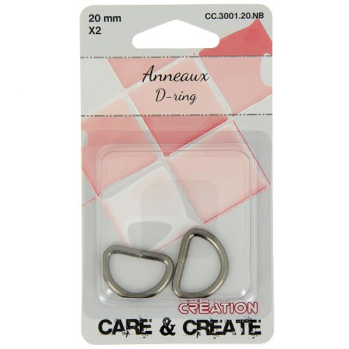 [DI-CC.3001.20.NB] D-Ringen 20mm Zwart 2x