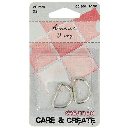 [DI-CC.3001.20.NK] D-Ringen 20mm Zilver 2x 