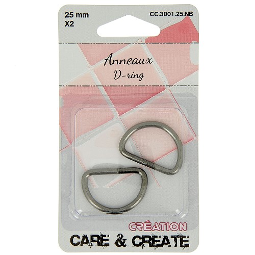 [DI-CC.3001.25.NB] D-Ringen 25mm Zwart 2x