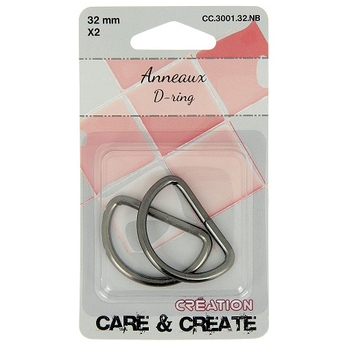 [DI-CC.3001.32.NB] D-Ringen 32mm Zwart 2x 