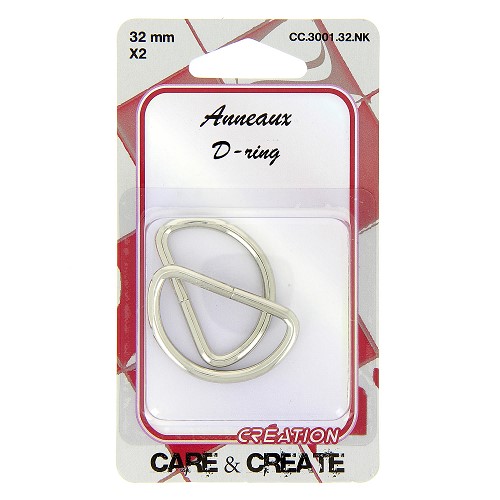 [DI-CC.3001.32.NK] D-Ringen 32mm Zilver 2x 