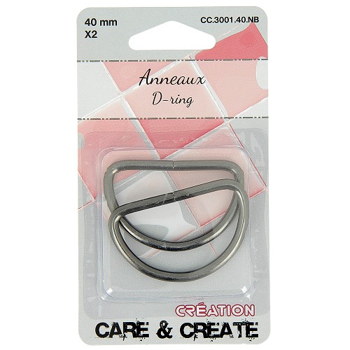 [DI-CC.3001.40.NB] D-Ringen 40mm Zwart 2x