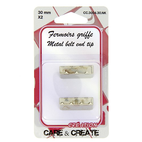 [DI-CC.3004.30.NK] Riemklem uiteinde 30mm Zilver 2x