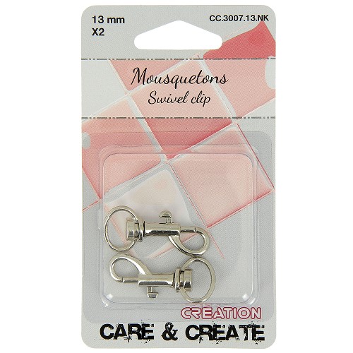 [DI-CC.3007.13.NK] Musketonhaak 13mm Zilver 2x 