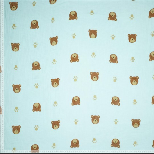 [POL-310349-72] Double Gauze Bear Light Blue