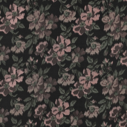 [VE-04527-001] Jacquard Old Rose Flowers on Black