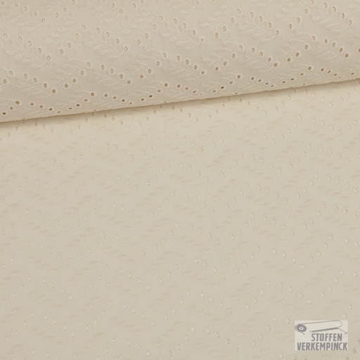 [CI-BATISTA BRODEEE FLOR-0001] Broderie Floral Ecru