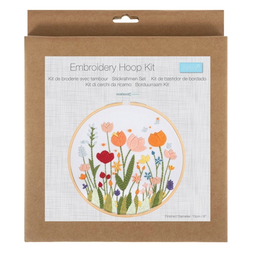 [DI-TCK103] Borduurkit met borduurring 15cm - Veldbloemen