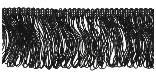 [DBF-8053-000] Franjeband lussen nylon 75mm - zwart