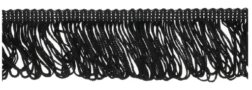 [DBF-8052-000] Franjeband lussen nylon 50mm - zwart  