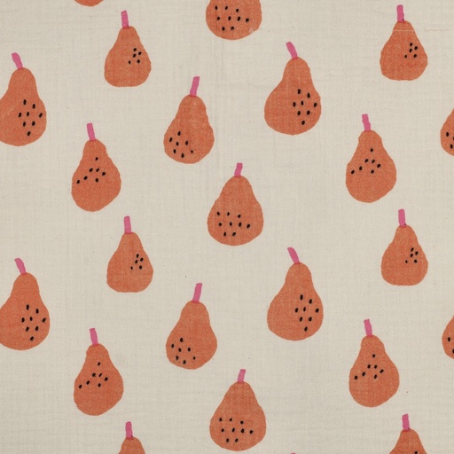 [VE-08100-012] Jennifer Bouron Organische Double gauze Peren - Peach 