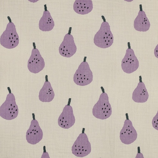 [VE-08100-055] Jennifer Bouron Organische Double gauze Peren - Lavender