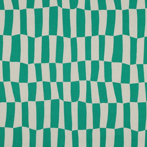 [VE-08102-041] Jennifer Bouron Organische Poplin Checks - Natural/Green