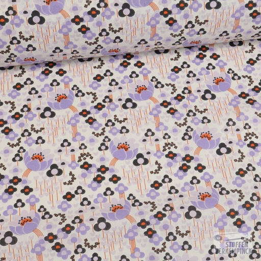 [MF-5081-003] Katoen Cretonne Clodettes Violet