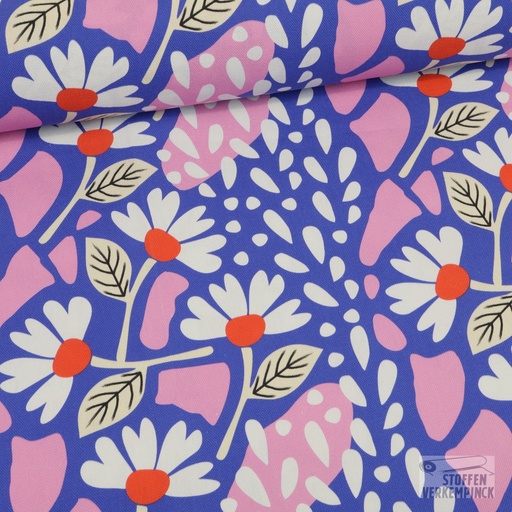 [POL-928123-50] Canvas Digi New Flower - blue