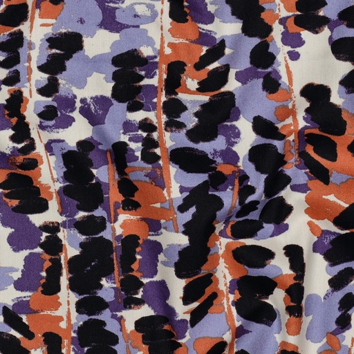 [VE-07033-009] Cotton Viscose Abstract Purple