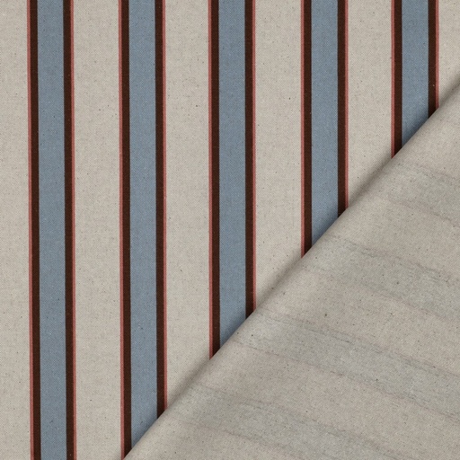 [VE-01998-001] Canvas Linen Look Stripes Light Blue