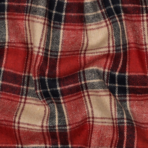 [VE-04797-001] Brushed Yarn dyed Checks Beige/Red