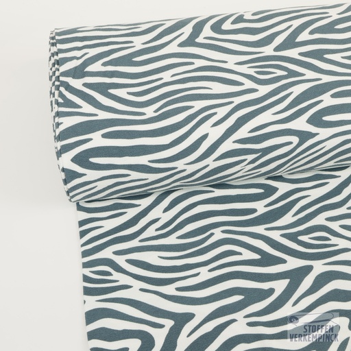 [NO-26679-006] Terry Crêpe Zebra Staalblauw