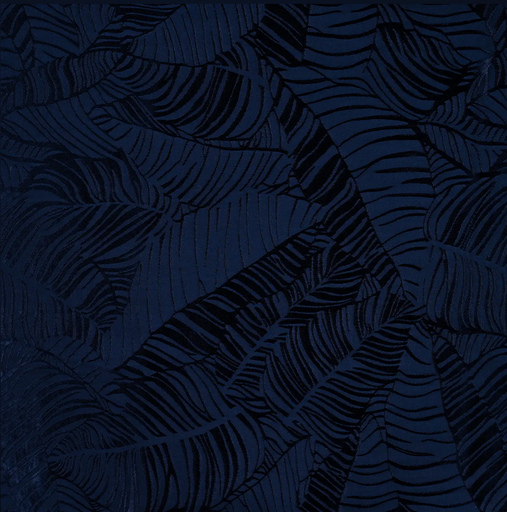 [QT-Q22815-980] Viscose Jacquard Leaves Navy