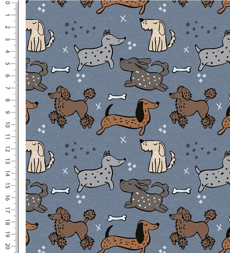 [MU-6142-107] Alpenfleece Digital Pack of Dogs Blue