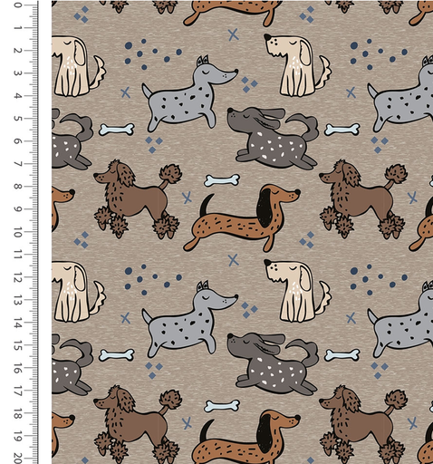 [MU-6142-158] Alpenfleece Digital Pack of Dogs Brown