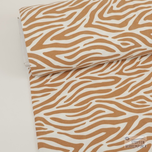 [NO-26679-011] Terry Crêpe Zebra dark Beige