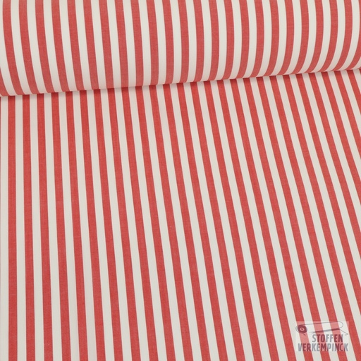 [FA-0278-22] Popeline Easy Care 7mm. Stripes Red