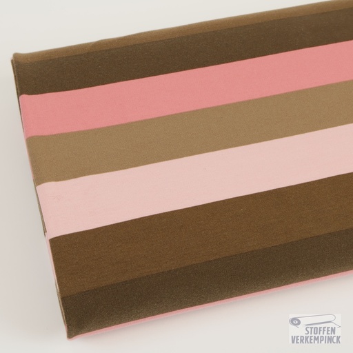 [KV-S2774R-3682] French Terry Print 46 mm. Stripes Brown/Rose