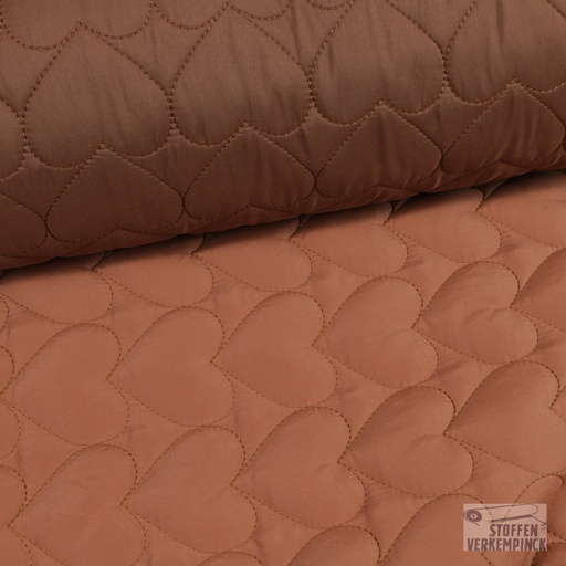 [KV-S2808R-1012] Matelassé Waterproof Hearts Caramel